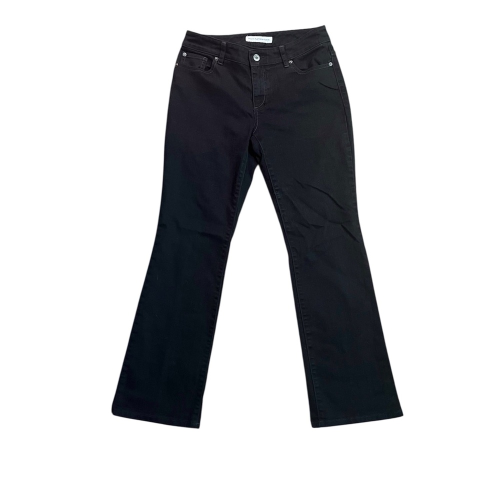 Chico's Platinum Black Jeans Straight Leg Mid Rise Size 4